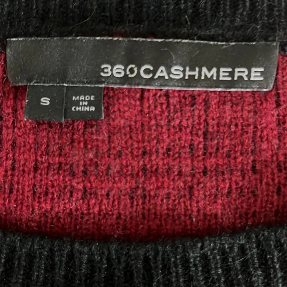 360 Cashmere Paloma Oxblood Plaid Pullover Sweater - Size Small - Picture 5 of 7